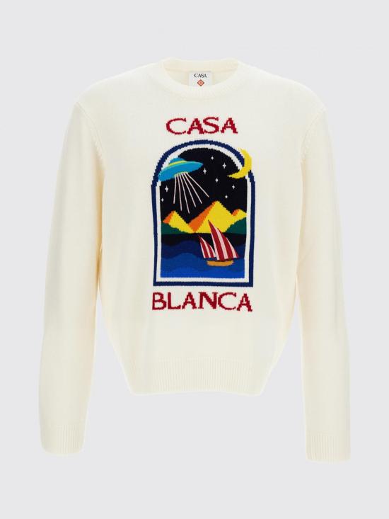 26FW 카사블랑카 스웨터 PF26KW1431 01 White - CASABLANCA