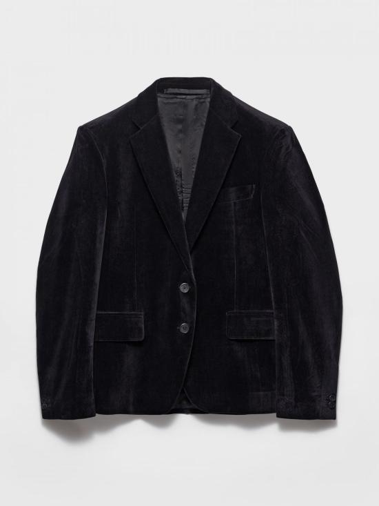 26FW 프라다 싱글 브레스티드 벨벳 자켓 P593P18MK F0002 Black