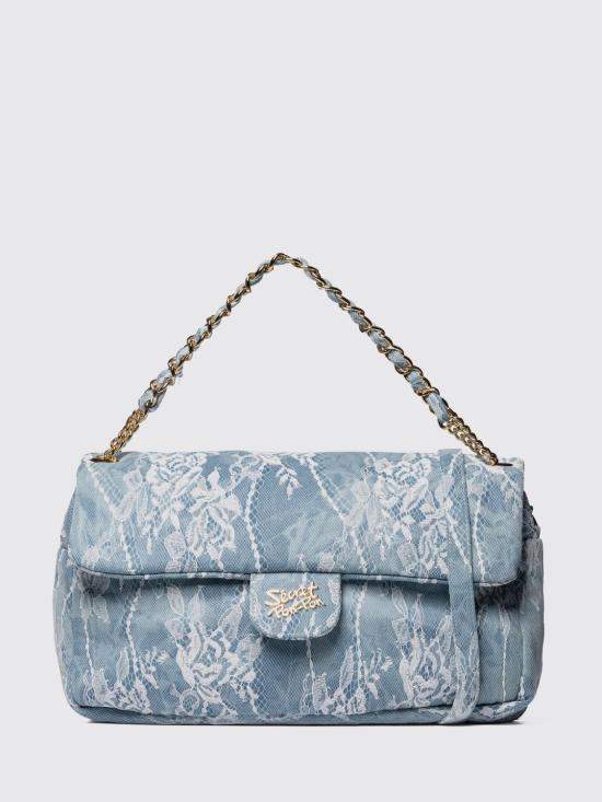 26SS 시크릿 폰 폰 숄더백 CHARLOTTE L LACE Denim Gnawed Blue