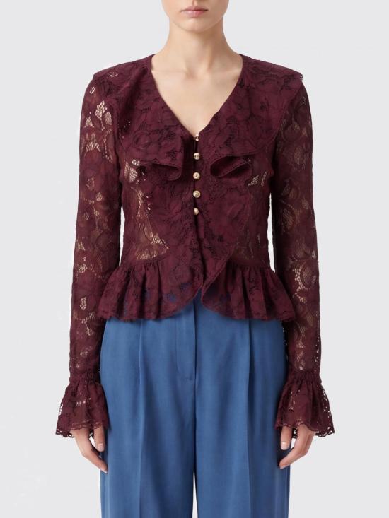 26FW 셀프 포트레이트 셔츠 PF26102TBU Burgundy