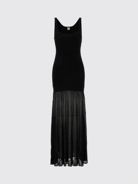26SS 토템 롱 원피스 251WRD0180YA0138 001 Black - TOTEME