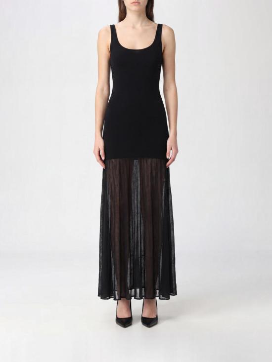 26SS 토템 롱 원피스 251WRD0180YA0138 001 Black