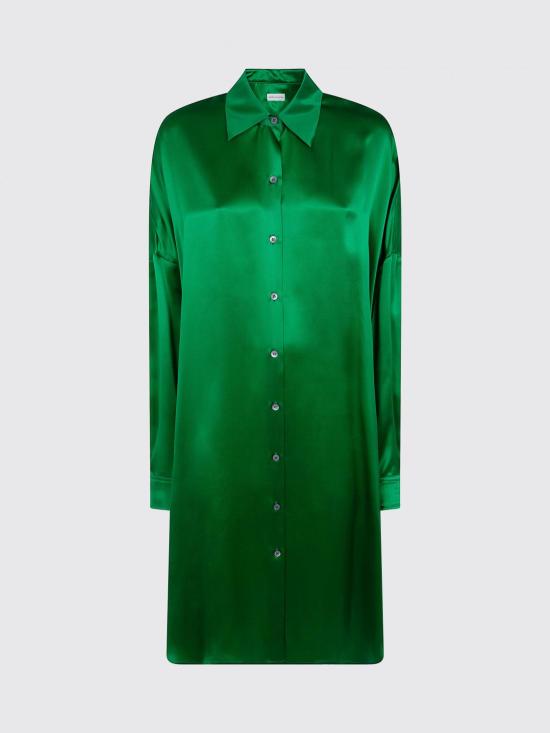 26SS 드리스 반 노튼 롱 원피스 2610110013024 604 Green - DRIES VAN NOTEN