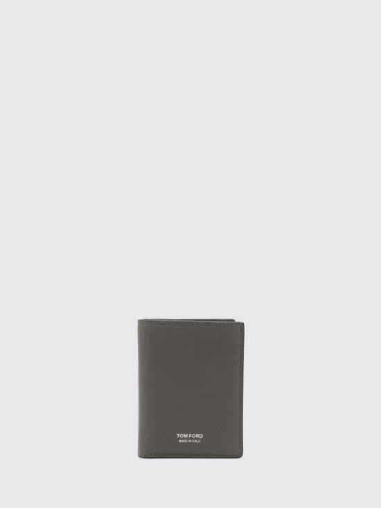26FW 톰포드 그레인 레더 로고 폴디드 카드 홀더 Y0279LCL158S TBG Smoke Grey