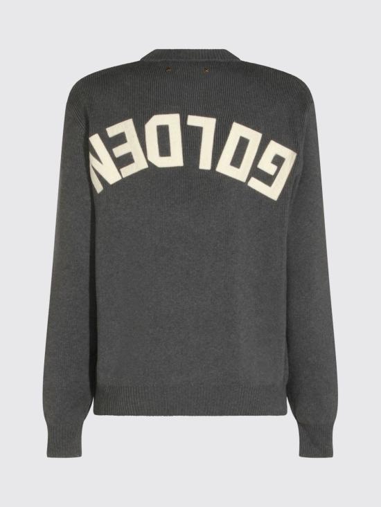 26FW 골든구스 로고 백 코튼 라운드넥 스웨터 GWP00951P00066260304 Grey - GOLDEN GOOSE