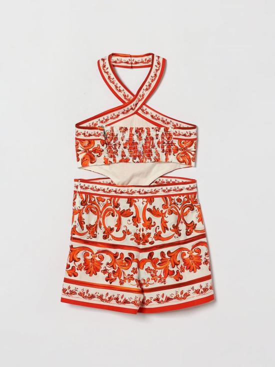 26FW [키즈] 돌체앤가바나 원피스 L54DT7G7P4N IO5DQ Orange - DOLCE & GABBANA