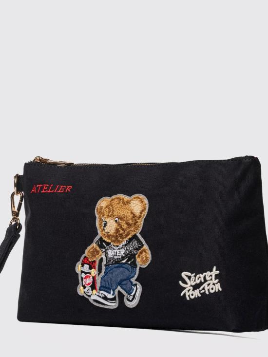 26SS 시크릿 폰 폰 클러치/파우치 SAINT TROPEZ POUCH Black Teddy - SECRET PON PON