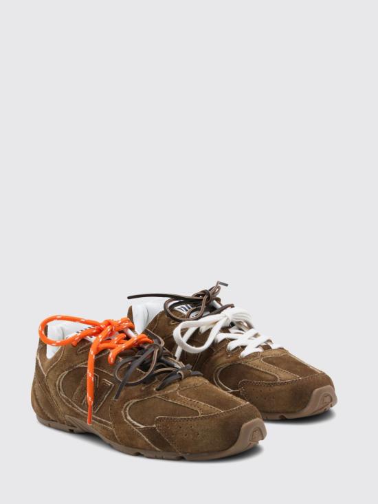 26FW 미우미우 뉴발란스 X 미우미우 스웨이드 메쉬 스니커즈 5E165EFD005Z5O F0401 Brown - MIU MIU