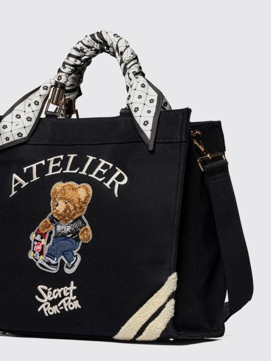 26SS 시크릿 폰 폰 토트백 SAINT TROPEZ BAG M Black Teddy - SECRET PON PON