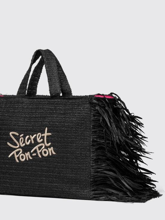26SS 시크릿 폰 폰 토트백 STEPHANIE L STRAW Black - SECRET PON PON