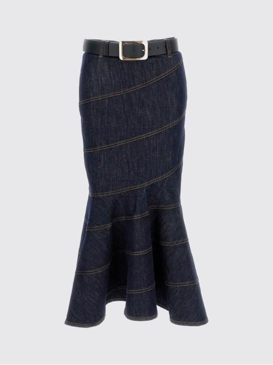 26FW 셀프 포트레이트 롱 스커트 PF26810MSKBL Blue - SELF PORTRAIT