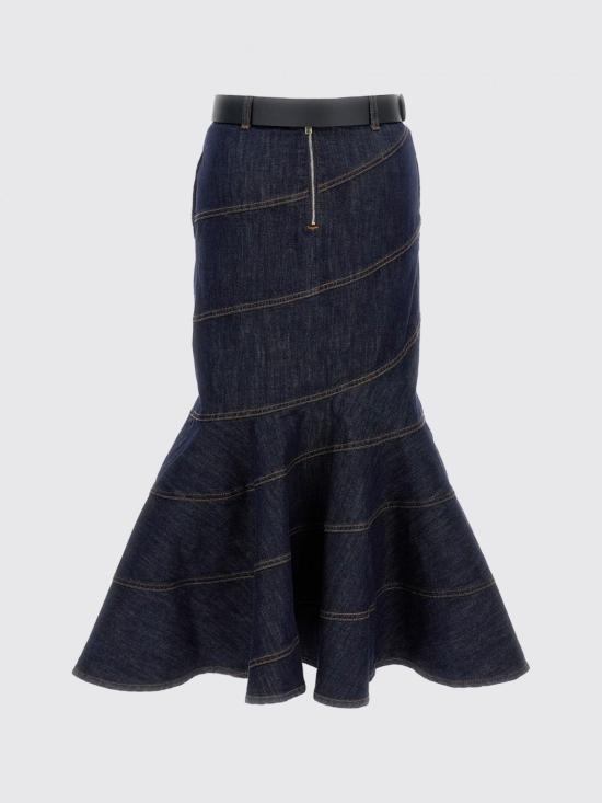 26FW 셀프 포트레이트 롱 스커트 PF26810MSKBL Blue - SELF PORTRAIT