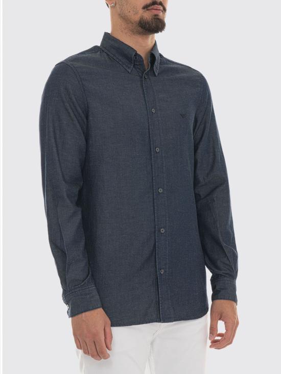 26SS 엠포리오 아르마니 긴팔 셔츠 EM001527AF25156 MB001 Blue - EMPORIO ARMANI