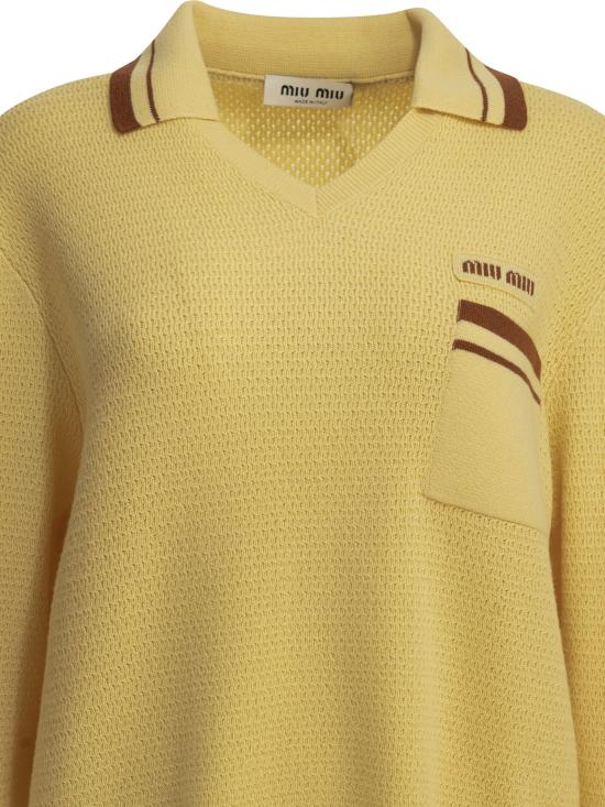 26FW 미우미우 스웨터 MML08J6067F0061 S OOO Yellow - MIU MIU