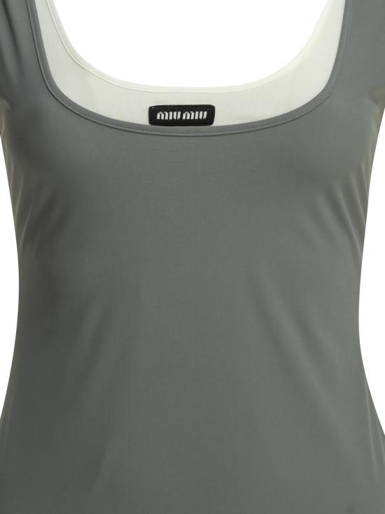 26FW 미우미우 스트레치 저지 미니 드레스 MF6438122RF0276 S OOO Grey - MIU MIU