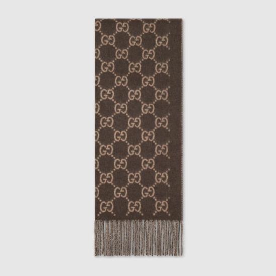 26FW 구찌 GG 캐시미어 스카프 8123174GABX2579 Brown