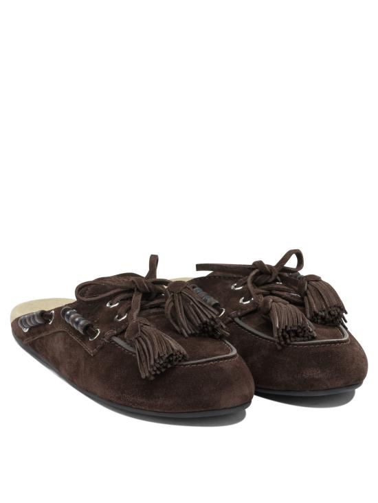 26FW 미우미우 스웨이드 덱 뮬 5R517E054F0003 F 005 Brown - MIU MIU