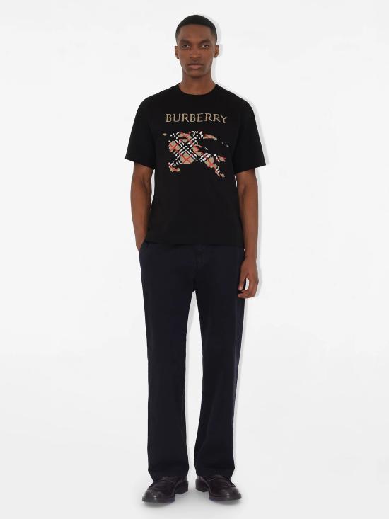 26FW 버버리 크로스 스티치 EKD 코튼 티셔츠 8109021 A1189 Nero - BURBERRY