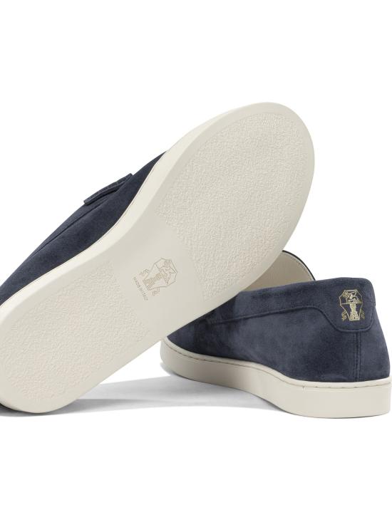 26FW 브루넬로 쿠치넬리 스웨이드 로퍼 스니커즈 MZUSOLP312C8862 X Blue - BRUNELLO CUCINELLI