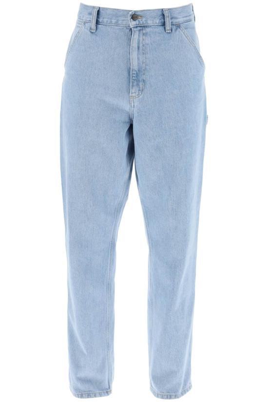 26SS 칼하트 WIP 스미스 데님 싱글 니 팬츠 I032024 01A3 BLUE HEAVY STONE WASH DOM