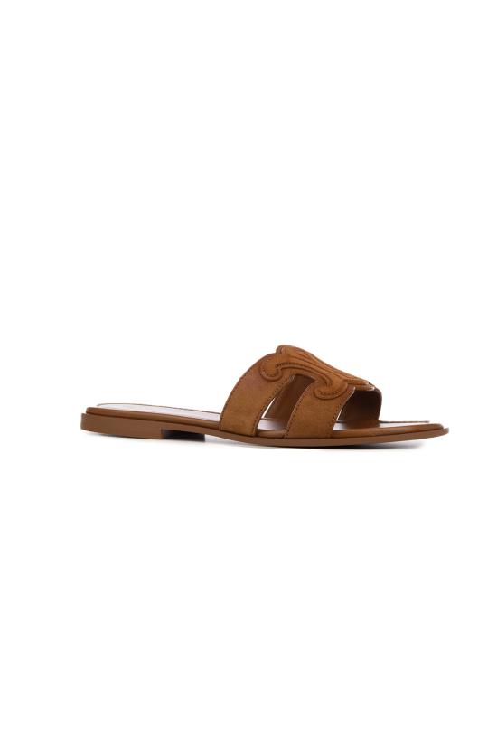 26FW 셀린느 스웨이드 카프스킨 마리나 트리옹프 뮬 368235122C 20OX CINAMMON - CELINE