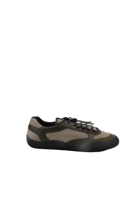26FW 프라다 스피드락 레더 앤 메쉬 패브릭 스니커즈 2EE4683ZM0 F0161 Militare