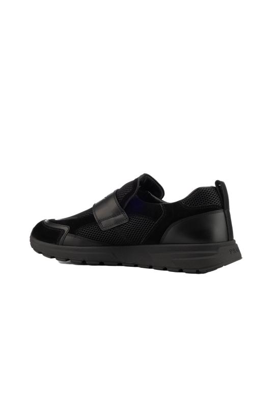 26FW 프라다 프랙스 메시 패브릭 및 가죽 로퍼 2DE163FG0003ZM0 F0002 Nero - PRADA