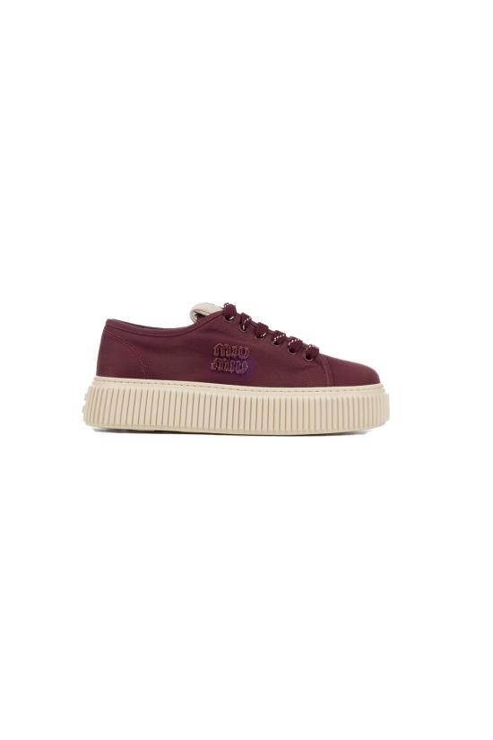 26FW 미우미우 로고 장식 데님 스니커즈 5E389EF0051350 F0007 BORDEAUX