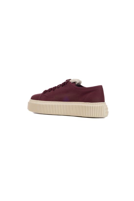 26FW 미우미우 로고 장식 데님 스니커즈 5E389EF0051350 F0007 BORDEAUX - MIU MIU