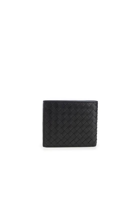 26FW 보테가베네타 인트레치아토 피콜로 바이 폴드 지갑 796966V6PD1 1263 NERO GRIGIO - BOTTEGA VENETA