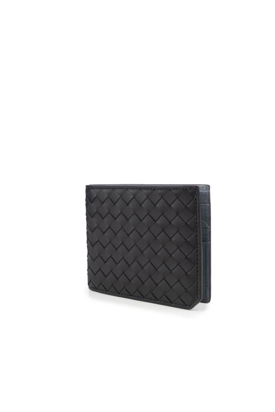 26FW 보테가베네타 인트레치아토 피콜로 바이 폴드 지갑 796966V6PD1 1263 NERO GRIGIO - BOTTEGA VENETA