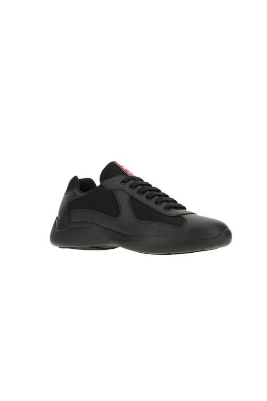 26FW 프라다 아메리카 컵 가죽 레더 로우탑 스니커즈 4E3400FG0006GW F0002 Nero - PRADA