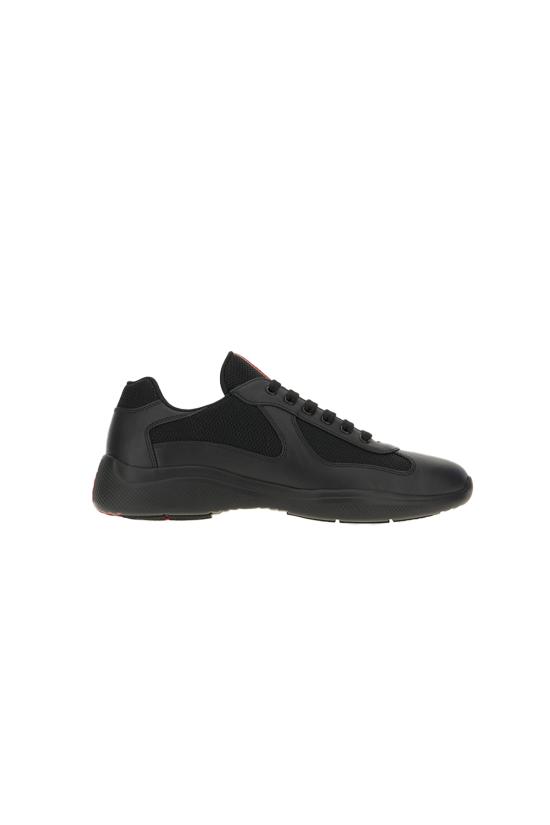 26FW 프라다 아메리카 컵 가죽 레더 로우탑 스니커즈 4E3400FG0006GW F0002 Nero