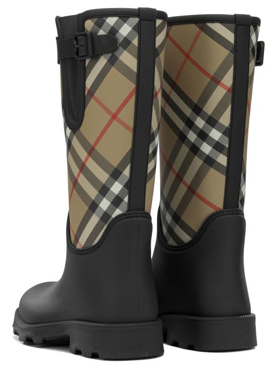26FW 버버리 러버 마쉬 스탬프 하이 부츠 8111677 Black - BURBERRY