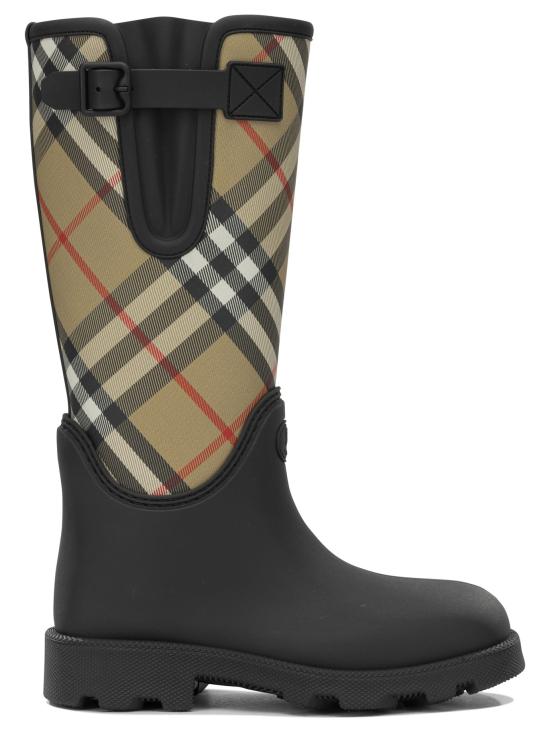 26FW 버버리 러버 마쉬 스탬프 하이 부츠 8111677 Black