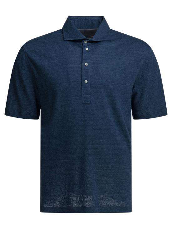26SS 브루넬로 쿠치넬리 저지 폴로 셔츠 MR8273915C005 X Blue