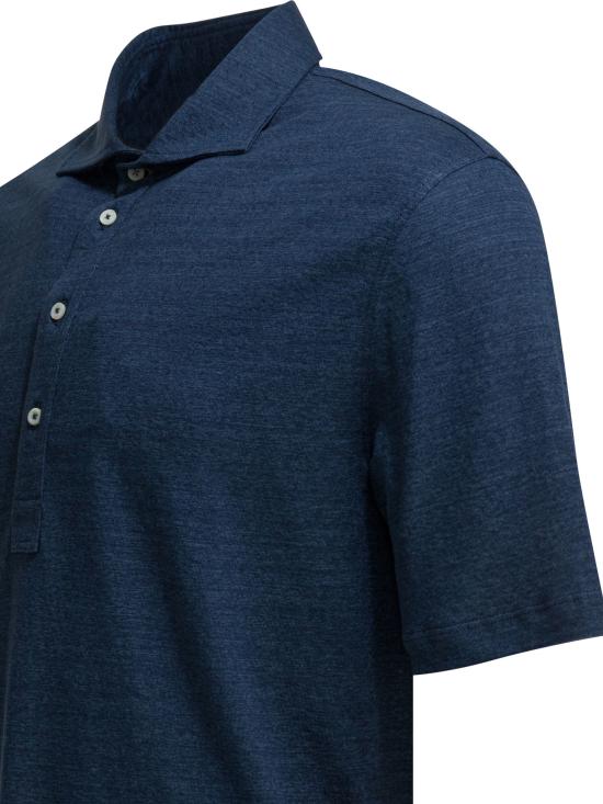 26SS 브루넬로 쿠치넬리 저지 폴로 셔츠 MR8273915C005 X Blue - BRUNELLO CUCINELLI