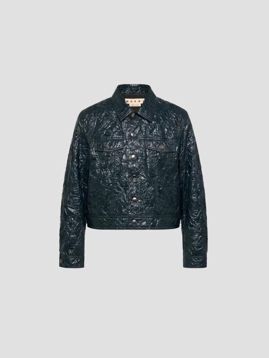 26FW 마르니 가죽 자켓 GIMA0337U0UTP817 00V93 DARK PETROL