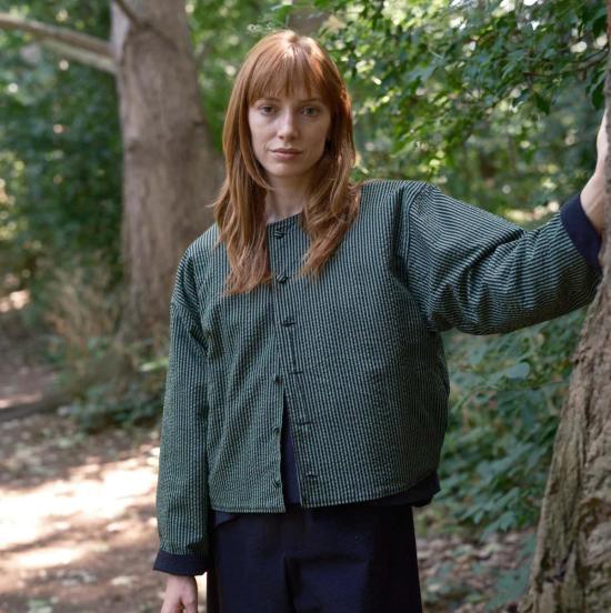 Kate Sheridan 자켓 케이트 셰리던 그린 스트라이프 버사 재킷
