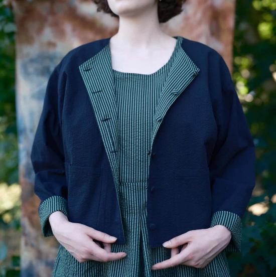  Kate Sheridan 자켓 케이트 셰리던 그린 스트라이프 버사 재킷 - OTHER BRANDS