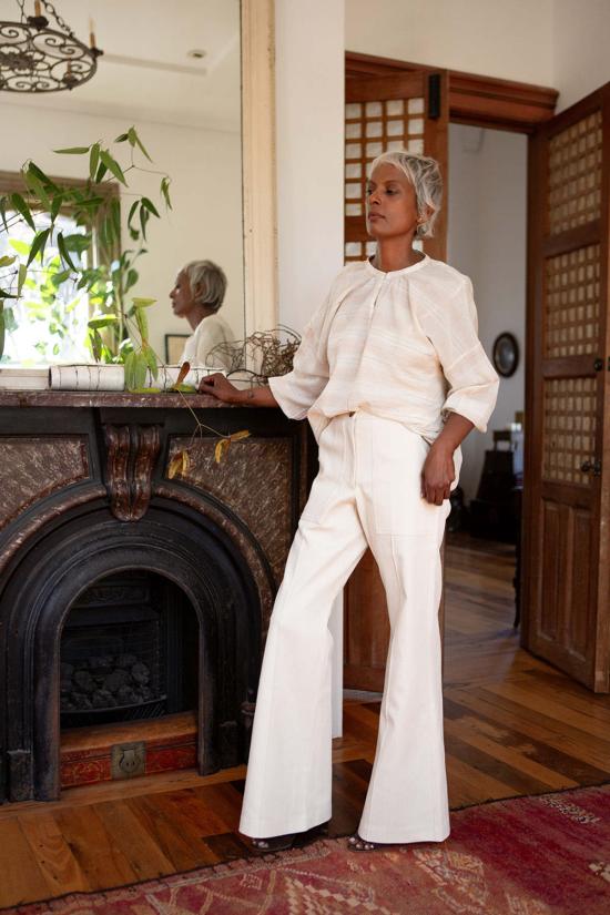  에리카 타노브 블라우스 에리카 타노프 패트리샤 카디 코튼 탑 - ERICA TANOV
