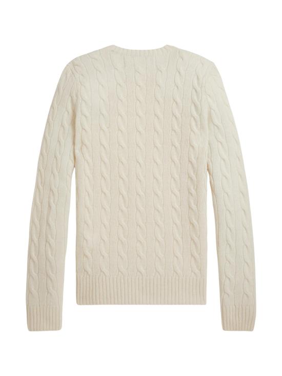 26FW 폴로 랄프로렌 폴로 자수 케이블 니트 스웨터 211971865 001 Bianco - POLO RALPH LAUREN