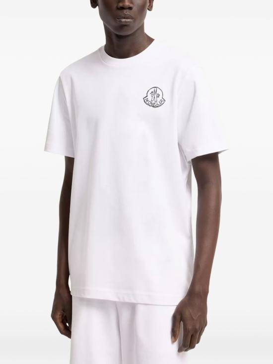 26FW 몽클레어 로고 프린트 티셔츠 8C00025 89AUG00A Bianco - MONCLER