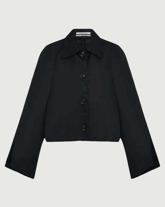  어나더 투모로우 자켓 Another Tomorrow Short Balmacaan Jacket Black