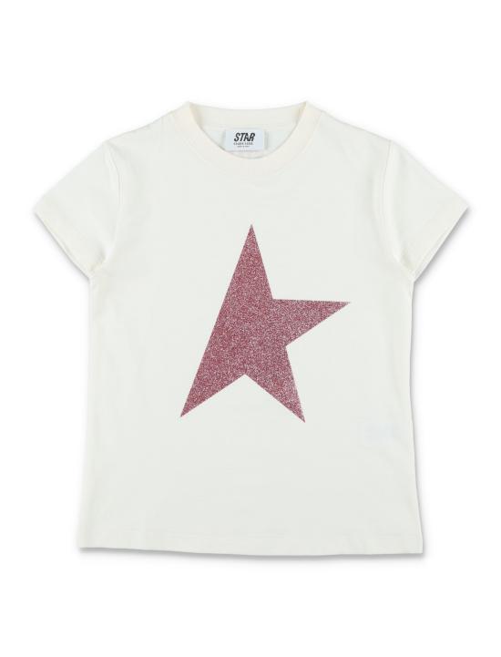 26SS [키즈] 골든구스 티셔츠 P01273P002486 11560 HERITAGE WHITE