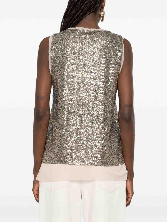 26SS 핑코 민소매 티셔츠 107743A3ODBOLLICINEH55 Gold - PINKO