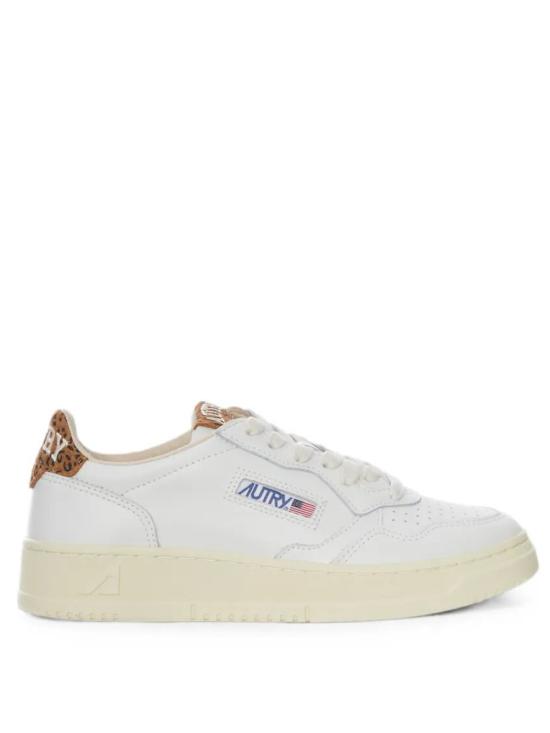 26FW 오트리 메달리스트 로우 레더 스니커즈 AULW HJ02 WHT LEOPRINT