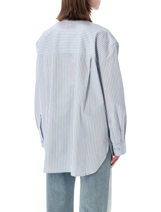 26SS 더프랭키샵 셔츠 CHFS22132937 LIGHT BLUE LIGHT BLUE BROWN STRIPES - THE FRANKIE SHOP