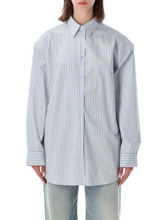 26SS 더프랭키샵 셔츠 CHFS22132937 LIGHT BLUE LIGHT BLUE BROWN STRIPES