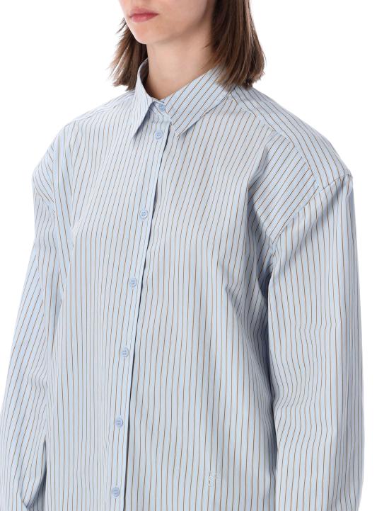 26SS 더프랭키샵 셔츠 CHFS22132937 LIGHT BLUE LIGHT BLUE BROWN STRIPES - THE FRANKIE SHOP